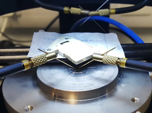 A prototype of Arkenlight's carbon-14 diamond betavoltaic battery. (CREDIT: University of Bristol)