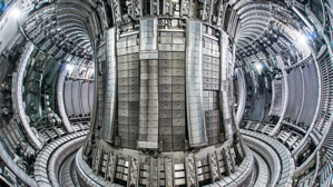 The Joint European Torus is a fusion reactor with the doughnut-shaped tokamak design.
JET