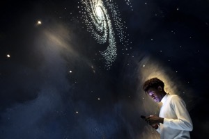 Man experiencing the universe at a planetarium 2022 09 16 07 53 07 utc