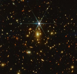 © NASA/ESA/CSA/STScI
A cluster of galaxies including Earendel, the most distant star known in the universe, captured by the James Webb Space Telescope NASA/ESA/CSA/STScI