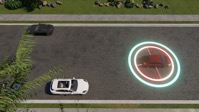 Autopilot car gps in abstract style on deep backgr D4YKM7F