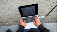 Researchers tested their method to track Bluetooth fingerprints on campus. They use an off-the-shelf device to track and identify devices. CREDIT: University of California San Diego
