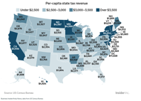 Banners and Alerts and All 50 states and DC ranked from least to most taxed Business Insider