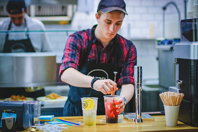 Banners and Alerts and Man Holding Drinking Glass Free Stock Photo
