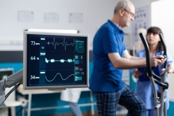 Close up of heart rate monitor measuring heartbeat 2021 11 03 22 31 50 utc