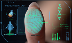 Cursor and closeup digital fingerprint health scanner analyzi 2022 01 08 02 50 13 utc mov