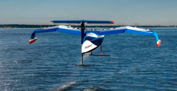 Cursor and Watch the world s first hydrofoiling ground effect vehicle take off