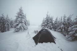 Frozen tents in the high mountain 2022 02 01 23 40 38 utc