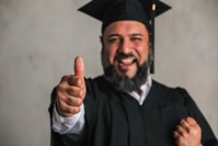 Happy senior man completing his master 39 s degre 2021 09 02 06 05 51 utc