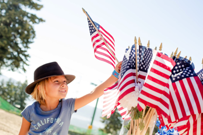 Kid Holding USA Flag Free Stock Photo