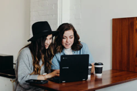 Women working on a laptop computer