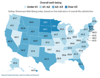 MAP These are the happiest and unhappiest states in the US Business Insider