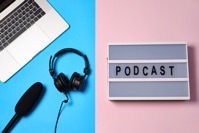 Music or podcast background with headphones micro 2021 09 03 03 48 18 utc