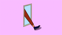 foot stepping through window - HBR Staff