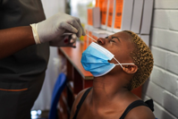 NewImage.png Volunteer Thabisle Khlatshwayo is tested for the coronavirus before receiving a AstraZeneca's covid-19 vaccine in November at Soweto's Chris Sani Baragwanath Hospital outside Johannesburg,
AP PHOTO/JEROME DELAY