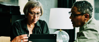 Two women talking