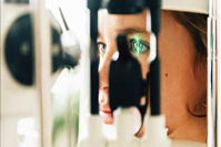 Person getting an eye exam.