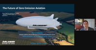 Webinar wiht a blimp on the screen
