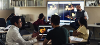 People working in a group setting