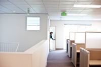 Office worker coming into cubicle work area of new 2021 08 29 08 12 31 utc