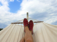 Pair of Red and white Low top Sneakers Free Stock Photo