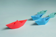Paper Boats on Solid Surface Free Stock Photo