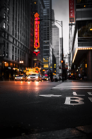 City street in the evening.