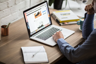 Cloud Computing - Laptop on Desk with Person Typing