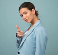 Woman showing confidence