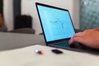 graph on laptop