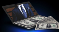 money on a laptop