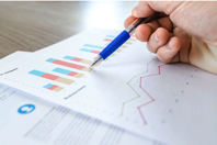 Survey Results in graphs on paper.
