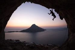Rock climber at sunset kalymnos island greece 2022 02 02 05 06 51 utc