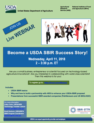 Roundcube Webmail USDA SBIR ARS webinar 4 11 18 Flyer pdf