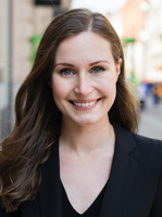 Sanna Marin in 2019 - https://en.wikipedia.org/wiki/Sanna_Marin#/media/File:Prime_Minister_of_Finland_Sanna_Marin_2019_(cropped).jpg