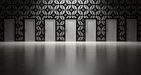 Seven White Closed Doors Free Stock Photo