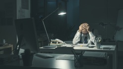 Stressed business executive working overtime 2022 01 05 19 42 51 utc