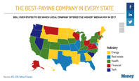 This Map Shows the Best Paying Employer In Every State Money