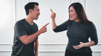 Two people arguing