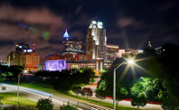 Raleigh NC at night.