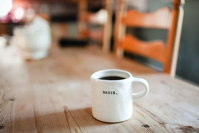 coffee much with the word 'begin' on it.