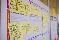 Whiteboard with postits