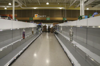 empty shelves in a store